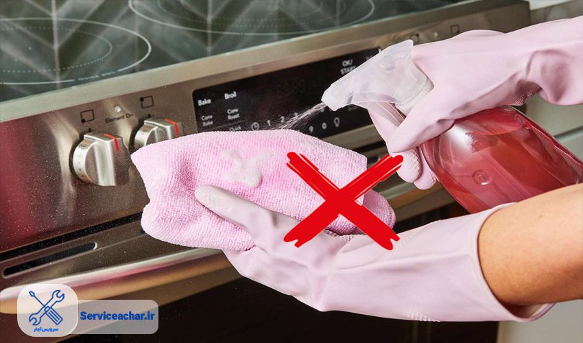 شستشوی قطعات الکتریکی فر اجاق گاز با مواد شیمیایی قوی